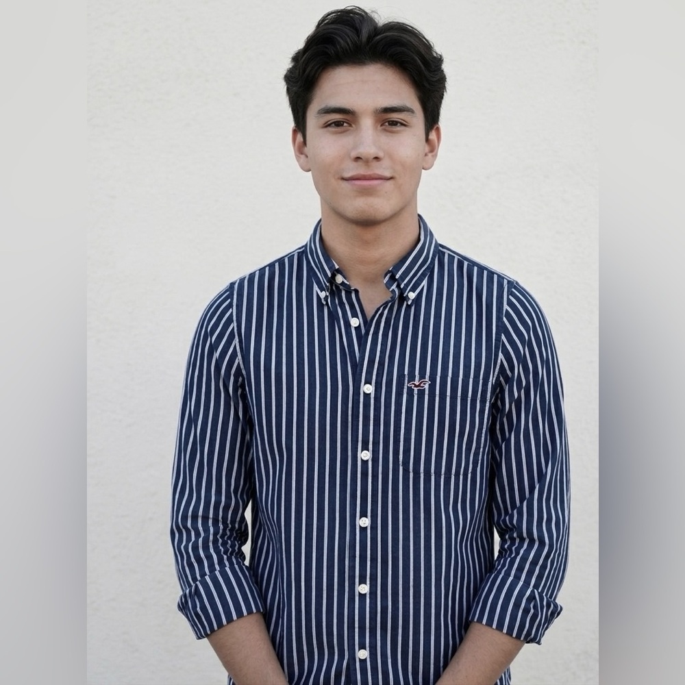 Hollister Preppy Vertical Stripe Long Sleeve Button Down Shirt Mens Size XL